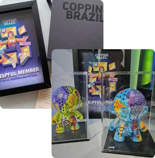 Prêmios personalizados da Copping: placa de membro e colecionáveis pintados à mão